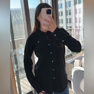 Kerri Rosenthal Black Cashmere Shirt